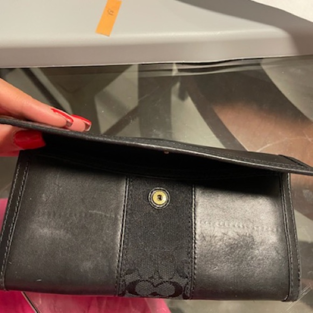 Coach Black Fabric leather wallet - Picture 4 of 8
